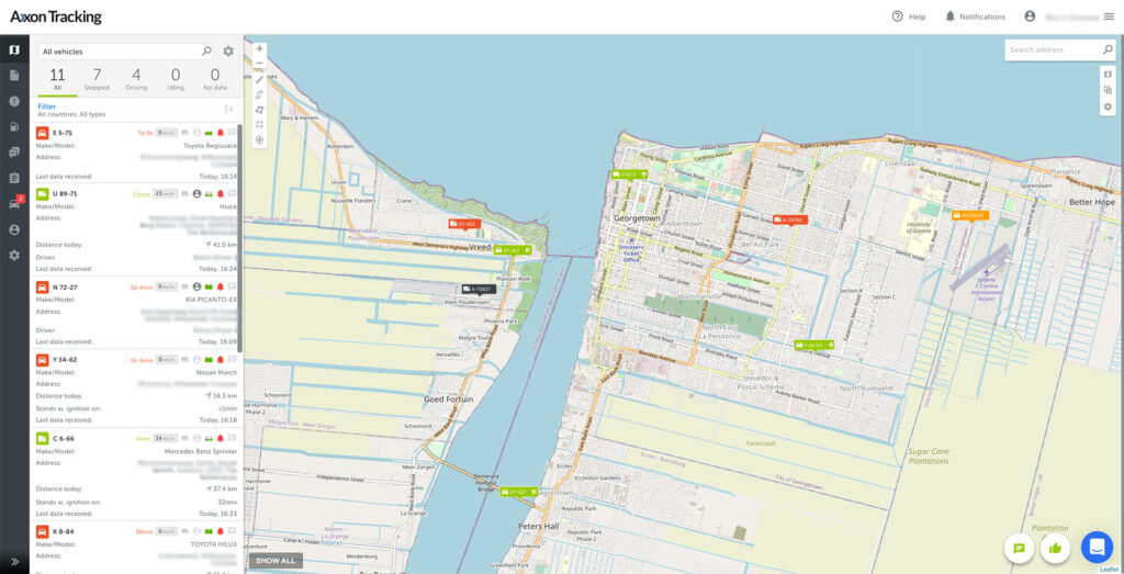 GPS Fleet Tracking & Management for Guyana Axxon